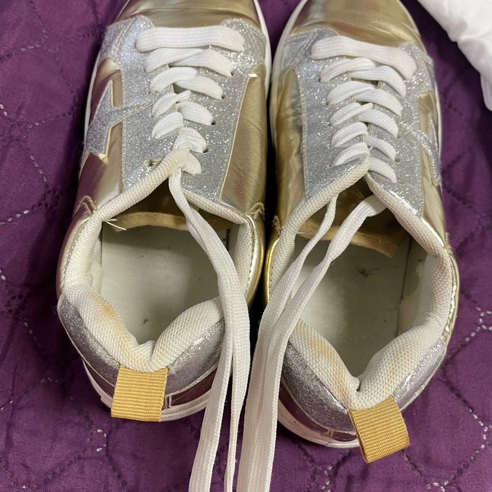 Gold and Silver Women's Sneakers